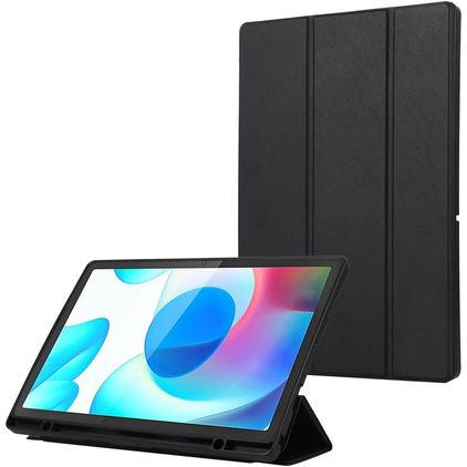 Mobigear Tri-Fold Gel Coque Samsung Galaxy Tab A9 Plus (2023) Etui en TPU,Similicuir + Porte-crayon - Noir