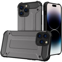 Mobigear Outdoor Coque iPhone 15 Pro Coque arrière Rigide Anti-Chocs - Gris