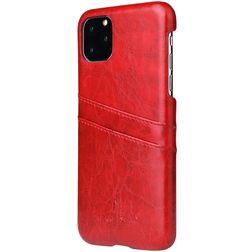Fierre Shann Premium Card Coque iPhone 11 Coque arrière avec Porte-Cartes - Rouge