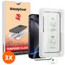 GrizzlyCoat AlignPro iPhone 16 Pro Max Verre trempé Protection d'écran - Compatible Coque + Cadre d'installation - Noir (Lot de 3)