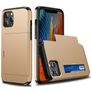 Mobigear Card Coque iPhone 12 Pro Coque arrière Rigide Anti-Chocs avec Porte-Cartes - Or