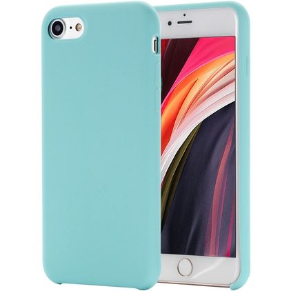 Mobigear Rubber Touch Coque iPhone SE (2022) Coque arrière en Silicone - Turquoise