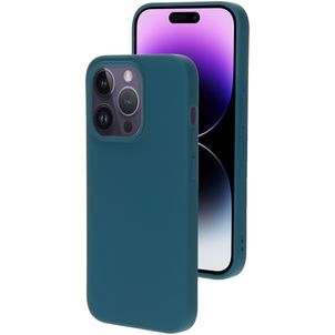 Mobiparts Coque iPhone 14 Pro Coque arrière en Silicone - Blueberry Blue