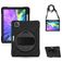 Mobigear SureGrip XGuard Coque iPad Pro 12.9 Pouces (2018) Coque arrière en Plastique rigide,Silicone + Porte-crayon + Bandoulière + Support Amovible - Noir