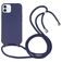 Mobigear Lanyard iPhone 16 Coque avec cordon en Silicone - Dark Blue