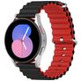 Mobigear Ocean Bracelet Silicone Smartwatch Fermeture boucle ardillon - Connexion universelle de 22 mm - Noir / Rouge