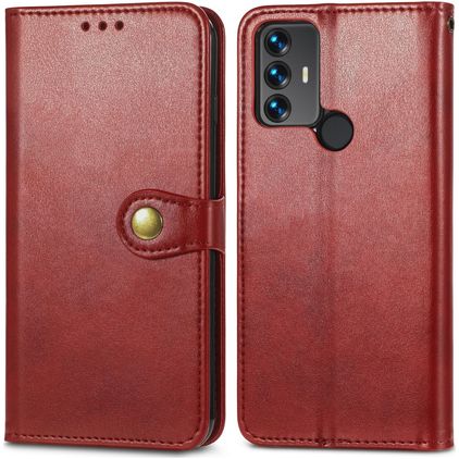 Mobigear Snap Button Housse TCL 305 Etui Porte-Monnaie - Rouge