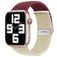 Mobigear Braided Dual Bracelet Nylon pour Apple Watch Fermeture à pince - 49/46/45/44 mm - Bordeaux / Lumière stellaire