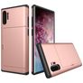 Mobigear Card Coque Samsung Galaxy Note 10 Plus Coque arrière Rigide Anti-Chocs avec Porte-Cartes - Rose doré