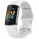 Mobigear Sport Dual Bracelet Silicone pour Fitbit Charge 5 Fermeture à clou et passant - Blanc