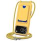 Mobigear Lanyard Card iPhone 17 Pro Coque avec cordon en Silicone et Porte-Cartes - Jaune