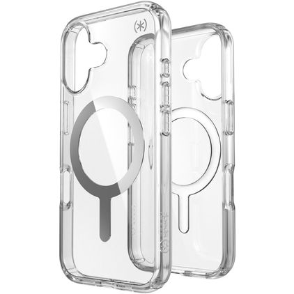 Speck Presidio Perfect Clear Transparent iPhone 16 MagSafe Plastique rigide Coque arrière Antichoc - Transparent