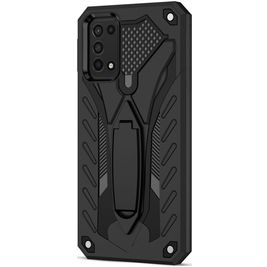 Mobigear Armor Stand Coque Samsung Galaxy A03s Coque arrière Rigide Anti-Chocs avec Support Amovible - Noir