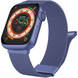 Mobigear Luxury Loop Bracelet Milanais Apple Watch Fermeture magnétique - 49/46/45/44 mm - Bleu