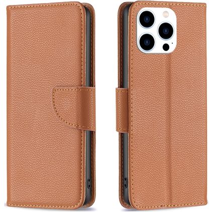 Mobigear Excellent Housse iPhone 16 Pro Etui Porte-Monnaie - Marron