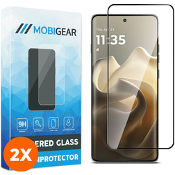 Mobigear Premium Motorola Edge 60 Verre trempé Protection d'écran - Compatible Coque - Noir (Lot de 2)