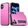 Mobigear Card Coque iPhone 18 Coque arrière Rigide Anti-Chocs avec Porte-Cartes - Rose Red