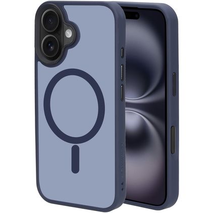 Mobiparts Hardcover iPhone 16 MagSafe Plastique rigide Coque arrière - Satin Blue
