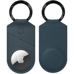 Valenta Snap Coque Apple AirTag Porte-clés en Cuir Véritable - Bleu