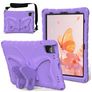 Mobigear Butterfly Coque iPad Air 11 Pouces (2025) Coque arrière en EVA + Bandoulière + Support Amovible - Violet