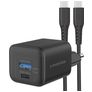 Mobilize Wall Charger - Double USB / USB-C USB-C 1.2 mètres Power Delivery 30W - Noir
