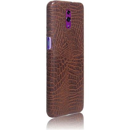 Mobigear Croco Coque OPPO Reno Coque arrière Rigide - Marron