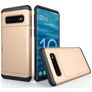 Mobigear Card Coque Samsung Galaxy S10 Coque arrière Rigide Anti-Chocs avec Porte-Cartes - Rose doré