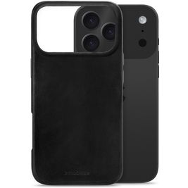 Mobilize Premium Coque iPhone 17 Pro MagSafe Coque arrière en Cuir Véritable - Noir