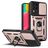 Mobigear Armor Ring Cam Slide Samsung Galaxy M53 Plastique rigide Coque arrière Antichoc avec bague de maintien - Rose doré