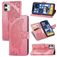 Mobigear Butterfly Housse iPhone 12 Pro Etui Porte-Monnaie - Rose