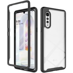 Mobigear Two-Layer LG Velvet Plastique rigide Coque arrière Antichoc - Noir