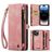 Caseme 008 Housse iPhone 15 Pro Etui avec Coque Détachable Porte-Monnaie - Rose
