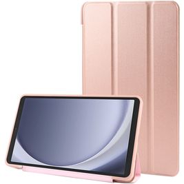 Mobigear Tri-Fold Gel Coque Samsung Galaxy Tab A9 (2023) Etui en TPU,Similicuir - Rose doré