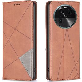 Mobigear Rhombus Slim Housse OPPO Find X6 Etui - Marron