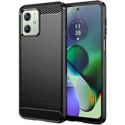 Mobigear Brushed Slim Coque Motorola Moto G54 Coque arrière en TPU Souple - Noir