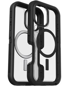 Otterbox Defender Coque iPhone 16 MagSafe Coque arrière Rigide Anti-Chocs - Transparent / Noir