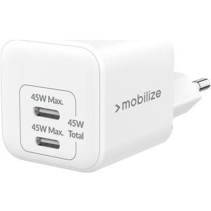 Mobilize Wall Charger - Double USB / USB-C Power Delivery 45W - Blanc