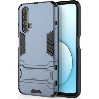 Mobigear Armor Stand Coque Realme X50 Coque arrière Rigide Anti-Chocs avec Support Amovible - Bleu