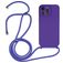 Mobigear Lanyard iPhone 15 Pro Max Coque avec cordon en Silicone - Violet