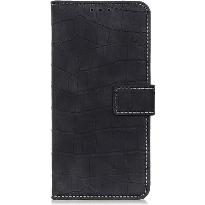 Mobigear Croco Housse Realme X50 Etui Porte-Monnaie - Noir