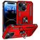 Mobigear Armor Ring Coque iPhone 15 Coque arrière Rigide Anti-Chocs avec Anneau-Support - Rouge