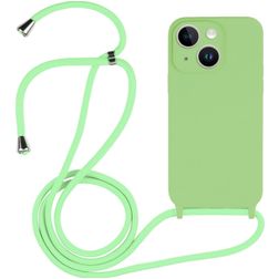 Mobigear Lanyard iPhone 14 Plus Coque avec cordon en Silicone - Vert