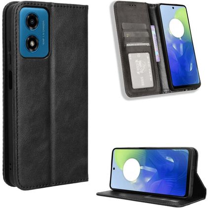 Mobigear Sensation Housse Motorola Moto G04 Etui Porte-Monnaie - Noir
