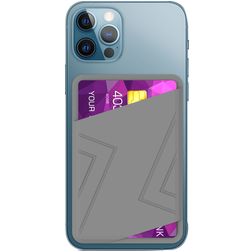 Mobigear Wallet Pouch Porte-cartes Silicone - 2 cartes - Compatible MagSafe - Gris