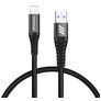 Mobigear Nylon - Câble USB-A vers Apple Lightning 0.4 mètre - Noir