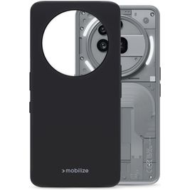 Mobilize Rubber Gelly Coque Nothing Phone (3a) Pro Coque arrière en TPU Souple - Noir