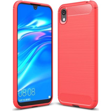 Mobigear Brushed Slim HONOR 8S TPU souple Coque arrière - Rouge
