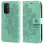 Mobigear Flowers OPPO A74 5G Étui Portefeuille - Turquoise