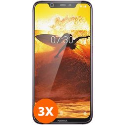 Mobigear Nokia 8.1 Verre trempé Protection d'écran - Compatible Coque (Lot de 3)