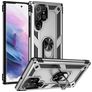 Mobigear Armor Ring Coque Samsung Galaxy S23 Ultra Coque arrière Rigide Anti-Chocs avec Anneau-Support - Argent